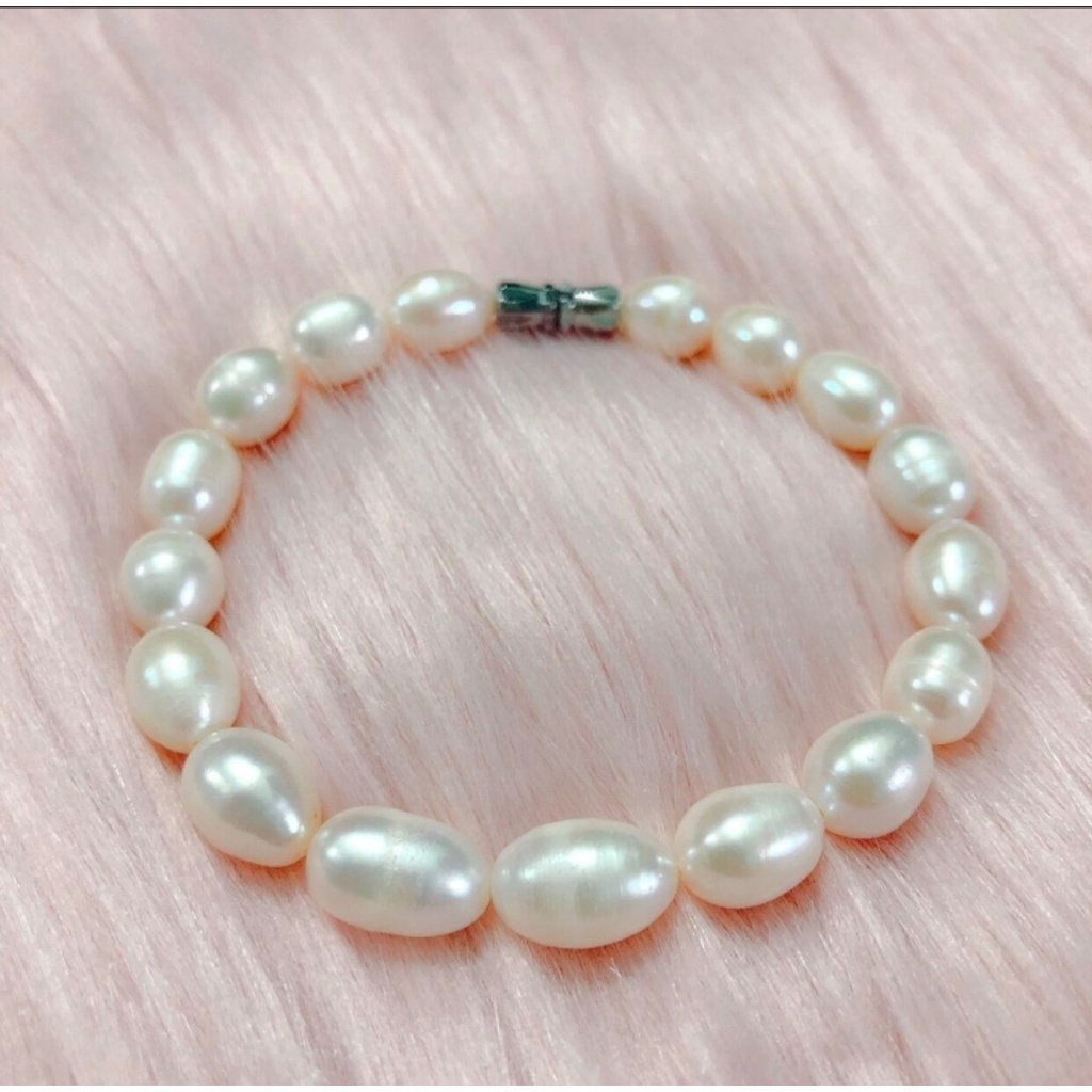 Vòng tay-vòng cổ trai thật nuôi nước ngọt tự nhiên hạt xoài 10li màu ánh tím hạt tuyển bóng đẹp