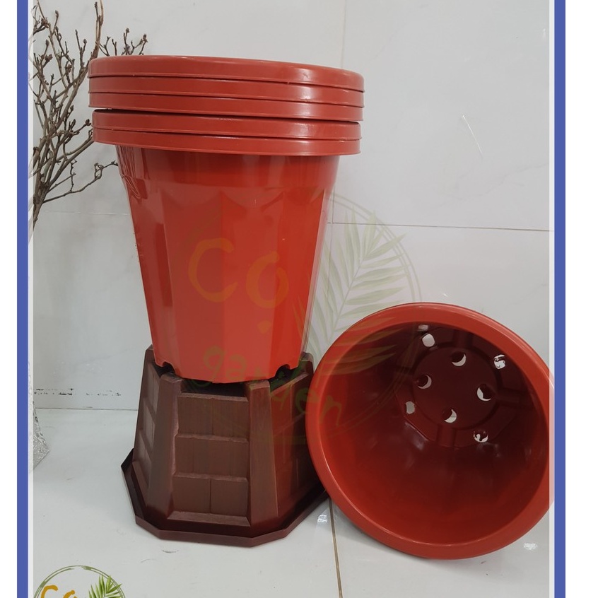 Chậu nhựa E320 (27x26cm) trồng cây hoa cảnh loại 1 dày, bóng đẹp