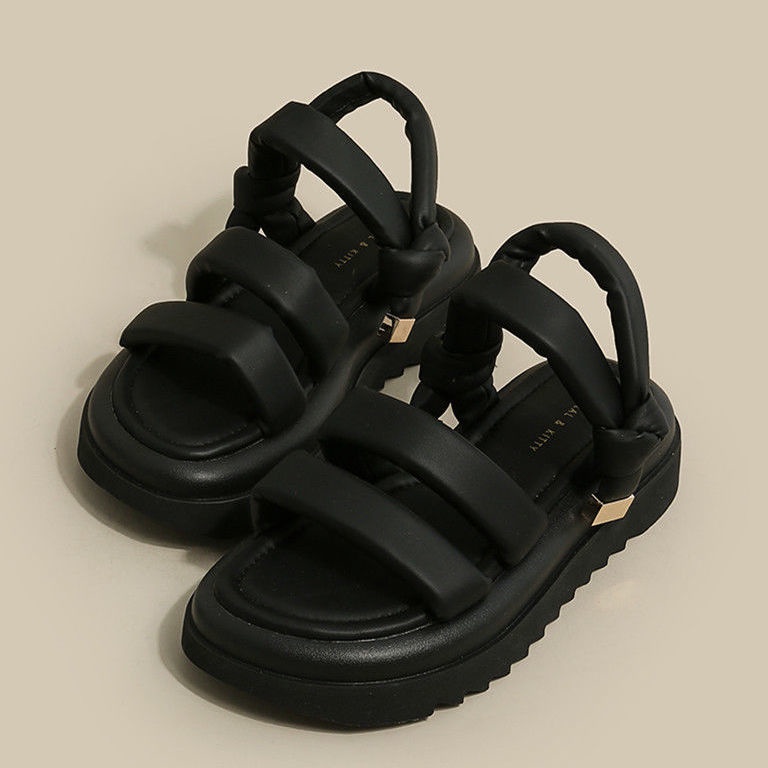 Giày Sandal Đế Dày Tăng Chiều Cao Phong Cách Pháp Thiết Kế Mới Thời Trang Mùa Hè Cho Nữ