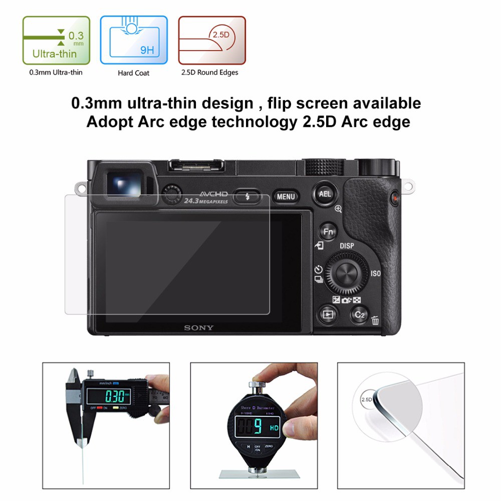 Miếng Dán Cường Lực Cho Máy Ảnh Sony A6000 / 6300 / 6500 0.3mm