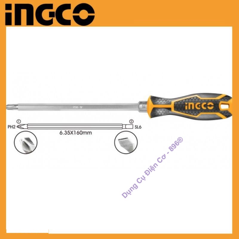 Tuốc nơ vít  2 đầu INGCO AKISD0201