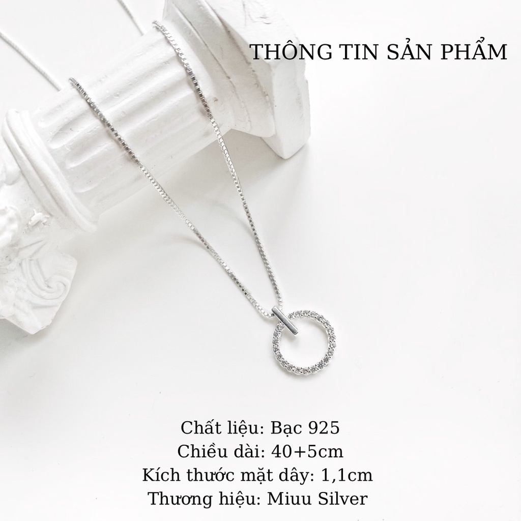 Dây chuyền bạc nữ Miuu Silver mặt tròn xinh xắn Veronica Necklace