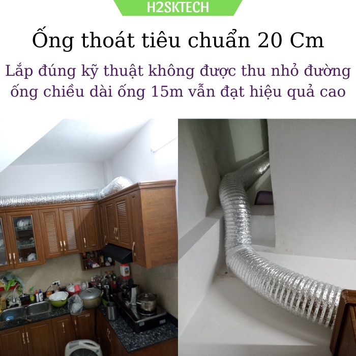 Máy hút mùi 1000 m3/h  H2SK TECH bảo hành 1 năm, máy hút khói bếp công suất lớn hiệu quả cao