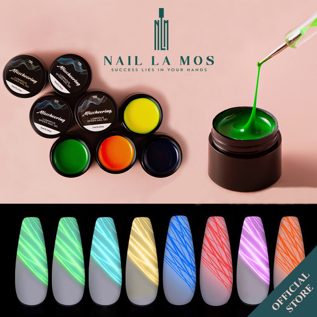 Gel nhện dạ quang Misscheering chính hãng - gel dạ quang kéo sợi rất dai tạo hiệu ứng phát sáng thu hút (lẻ 1 hũ)
