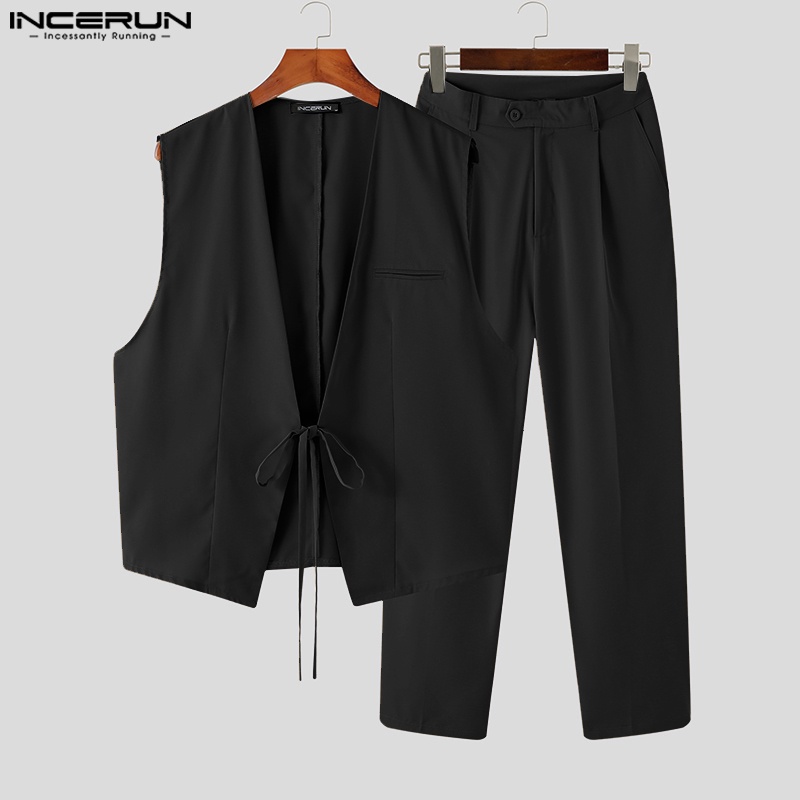 Set đồ INCERUN gồm áo khoác blazer và quần dài phong cách công sở cho nam