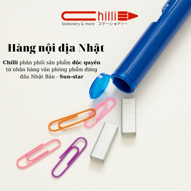 Dập Ghim Sun-Star Nội Địa Nhật Bản Thiết Kế Gấp Gọn, Thông Minh, Tiện Lợi