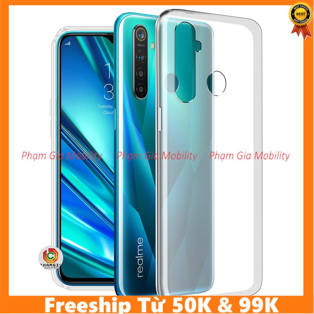 (Có video) Ốp lưng Realme 5 / Realme 5 Pro trong suốt cao cấp