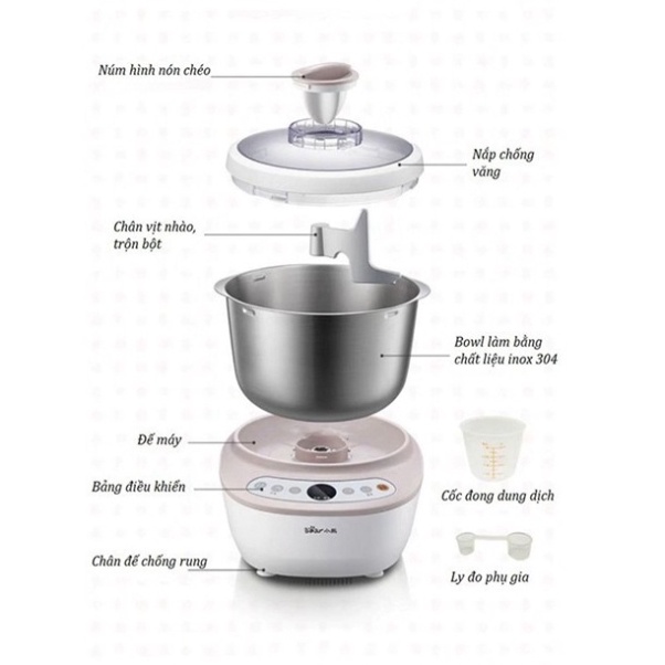 Máy trộn bột, nhào bột làm bánh Bear HMJ-A50B1 (5L)