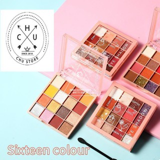 Bảng Phấn Mắt Lameila Tutu 16 ô màu Eye Shadow Coffee x Lemon Tea Có Nhũ