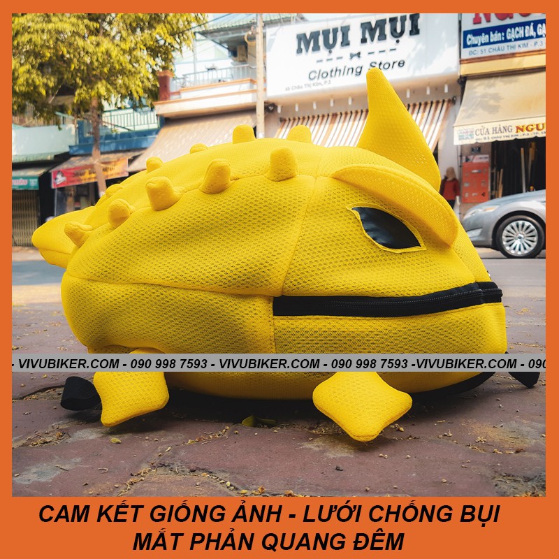 [G01] Balo khủng long PHẢN QUANG cao cấp lưới kháng bụi đựng nón bảo hiểm S032