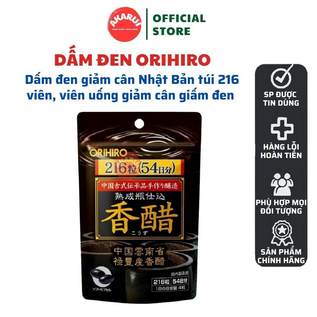 Dấm đen giảm cân Nhật Bản Orihiro túi 216 viên, viên uống giảm cân giấm đen Orihiro