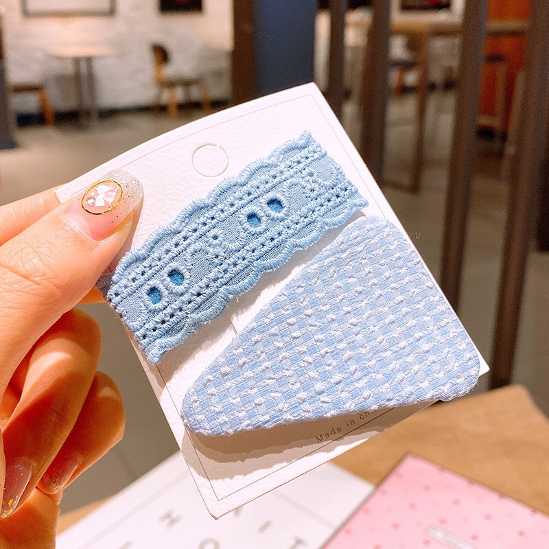 Set 2 Kẹp Tóc Vải Nơ Hoa Cho Bé Xinh Xắn Phong Cách Hàn Quốc Dobi KT2