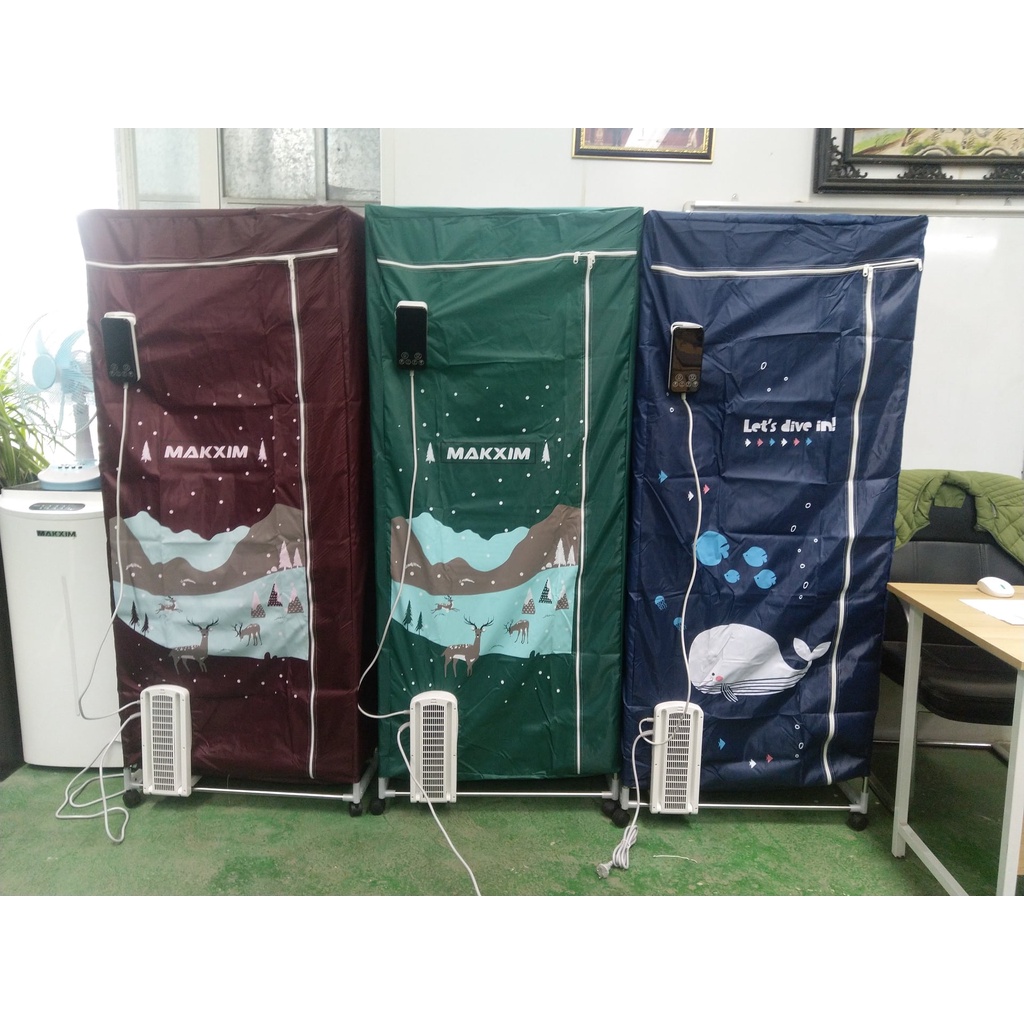 Tủ sấy quần áo ion Makxim USA V3T 1600W - vừa sấy quần áo ngày mưa vừa sưởi ấm vào mùa đông