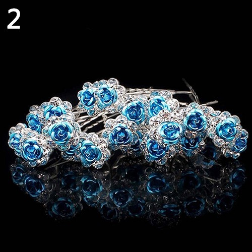 Set 5 trâm cài tóc hình hoa khảm đá sang trọng cho nữ