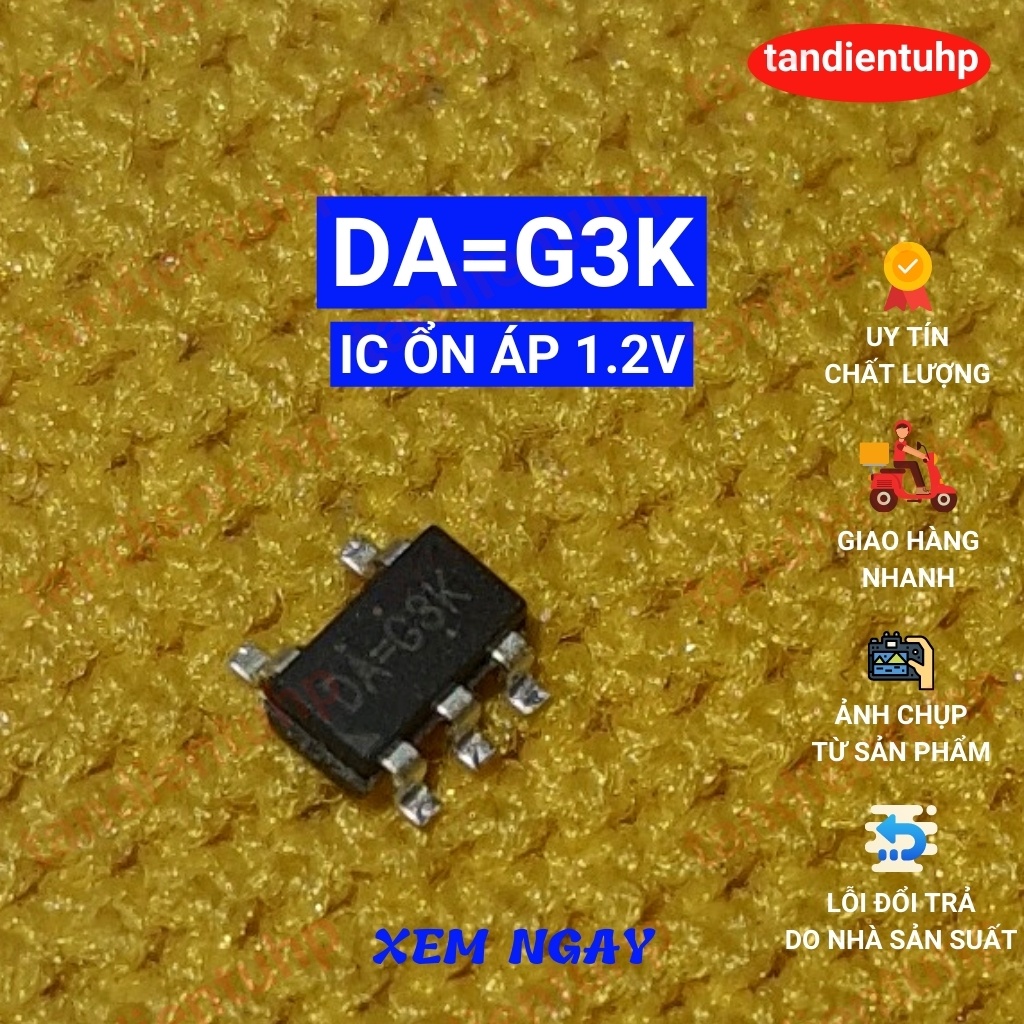 10 CHIẾC IC ỔN ÁP NGUỒN RT9193 : DA=G3K 1,2V, 4XCP 1,3V, DC=E2H 1,8V, DJ-N10 2,8V, DK-06L 3,0V, DE=A1D(=33X) 3,3V