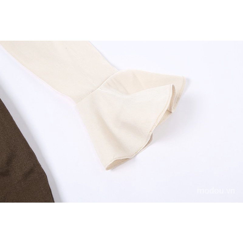 Đầm mini cổ vuông tay dài ống loe ôm dáng thời trang mùa thu cho nữ