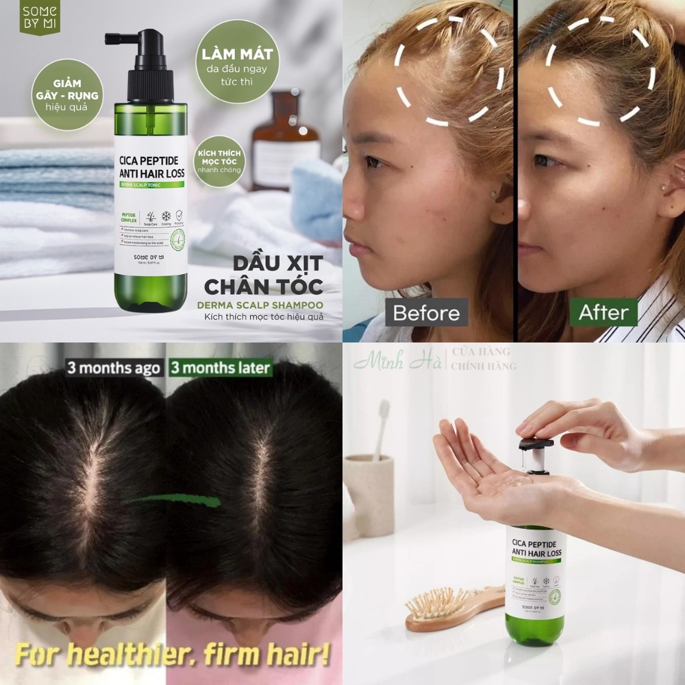 Dầu gội Some By Mi Cica Peptide Anti Hair Loss Derma Scalp Shampoo 285ml giúp giảm gãy rụng và chăm sóc da đầu