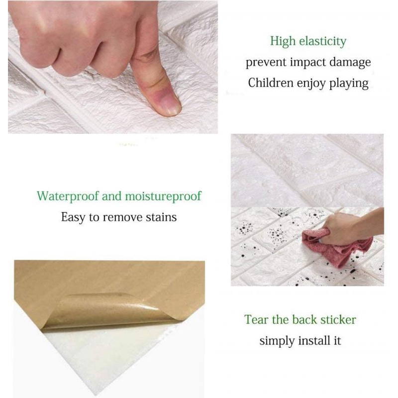 Miếng dán tường bằng xốp PE họa tiết gạch 3D độc đáo trang trí nhà cửa DIY