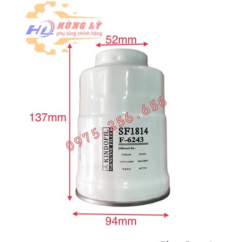 Lọc Dầu KIA Có Đít 6243 vặn núm(F18) (Fuel Filter) phụ tùng ô tô