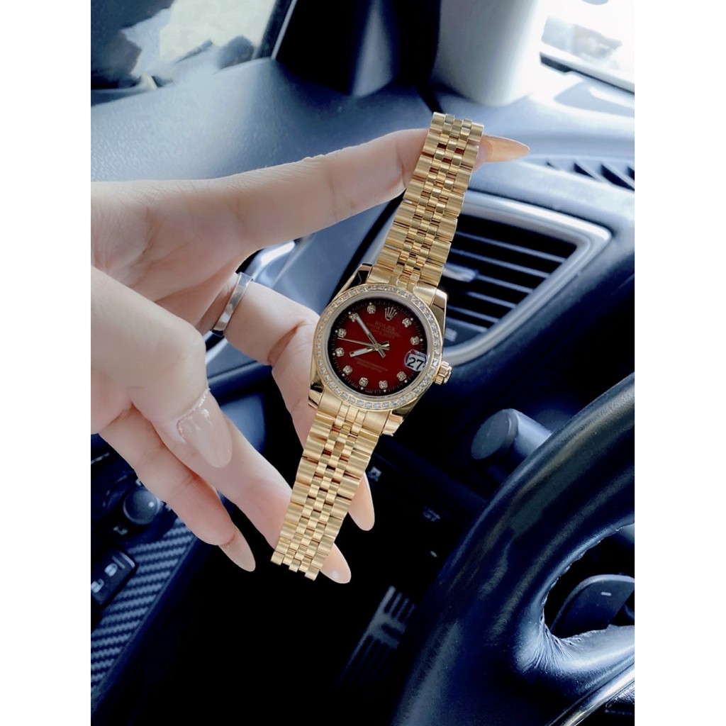 Đồng hồ nữ chính hãng, đồng hồ đeo tay nữ ROLEX full box, viền xoàn đẹp cao cấp, siêu sang chảnh, cực kỳ thời trang