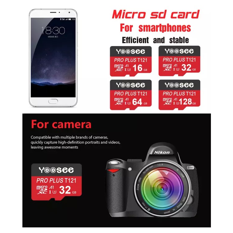 Thẻ Nhớ Yoosee Pro Plus 32GB 64GB 128GB A1 U3 4K R95MB.s W45MB.s Chuyên Camera và Điện Thoại