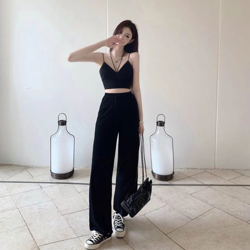 Áo Croptop Hai Dây Màu Trơn Phong Cách Thể Thao Thời Trang Mùa Hè Quyến Rũ Cho Nữ