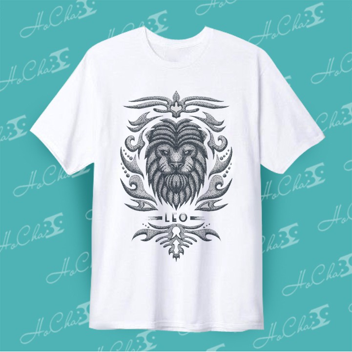 Áo thun Cung SƯ TỬ (Leo) - CUNG HOÀNG ĐẠO - Mẫu 2 - Vải Dày Mịn - MAY Dây Cổ Cao Cấp ( có Hình Thật )