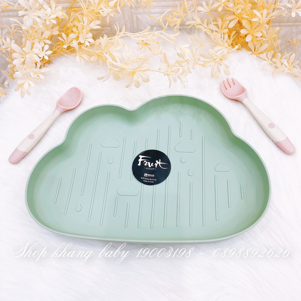 Khay ăn dặm hình đám mây ngộ nghĩnh đáng yêu chống rơi vỡ - Shop Khang Baby
