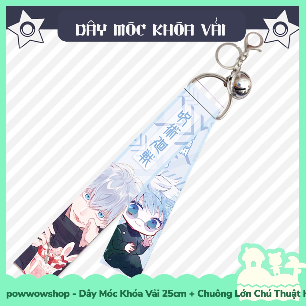 [Sẵn VN - Hỏa Tốc] Dây Móc Khóa Vải + Chuông Phong Cách Anime Manga Jujutsu Kai.sen