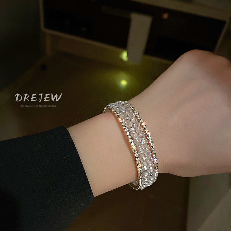 Vòng Tay Đính Hạt Pha Lê Trắng Sang Trọng | BigBuy360 - bigbuy360.vn