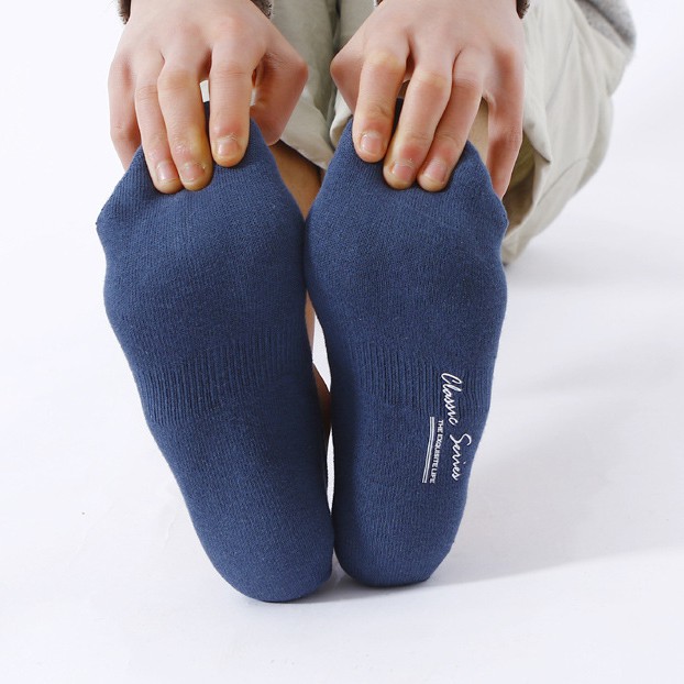Tất (vớ) nam cổ ngắn màu trơn chất cotton hãng Pierpolo thiết kế lưới kép thông thoáng chống hôi chân