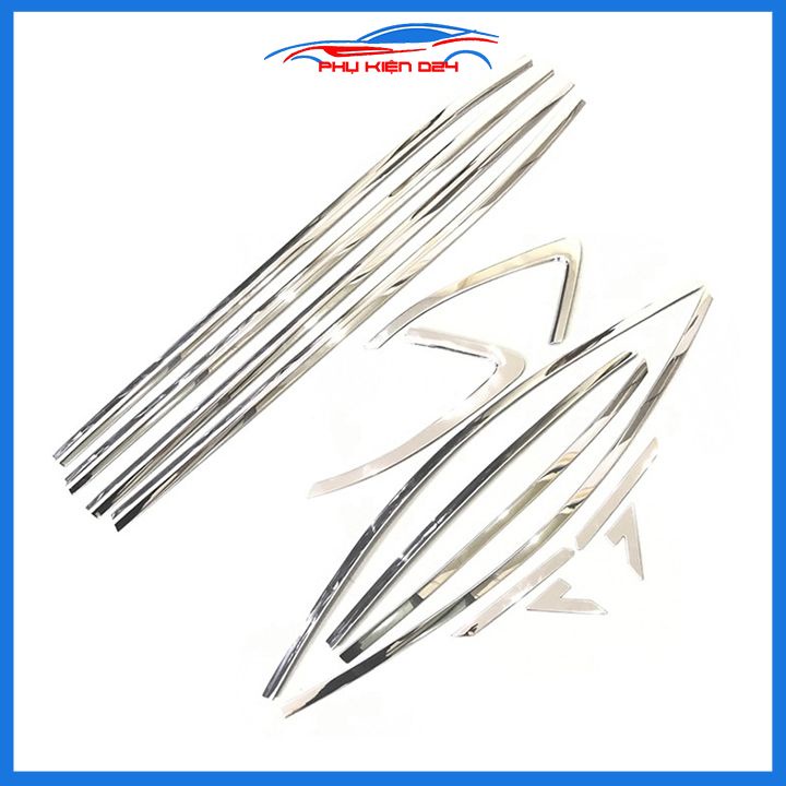 Bộ nẹp viền chân kính cong kính Toyota Hyundai Kona 2018-2022 Inox sáng bóng chuẩn form xe