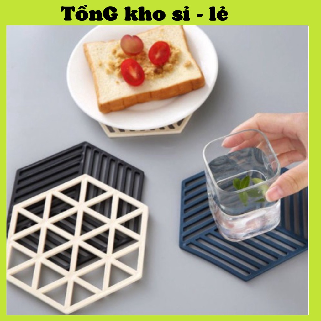 Miếng Lót Cốc - Đế Lót Nồi Đa Năng Chịu Nhiệt Chất Liệu Silicon Họa Tiết Hình Học 88294 TONGKHOSIVP88