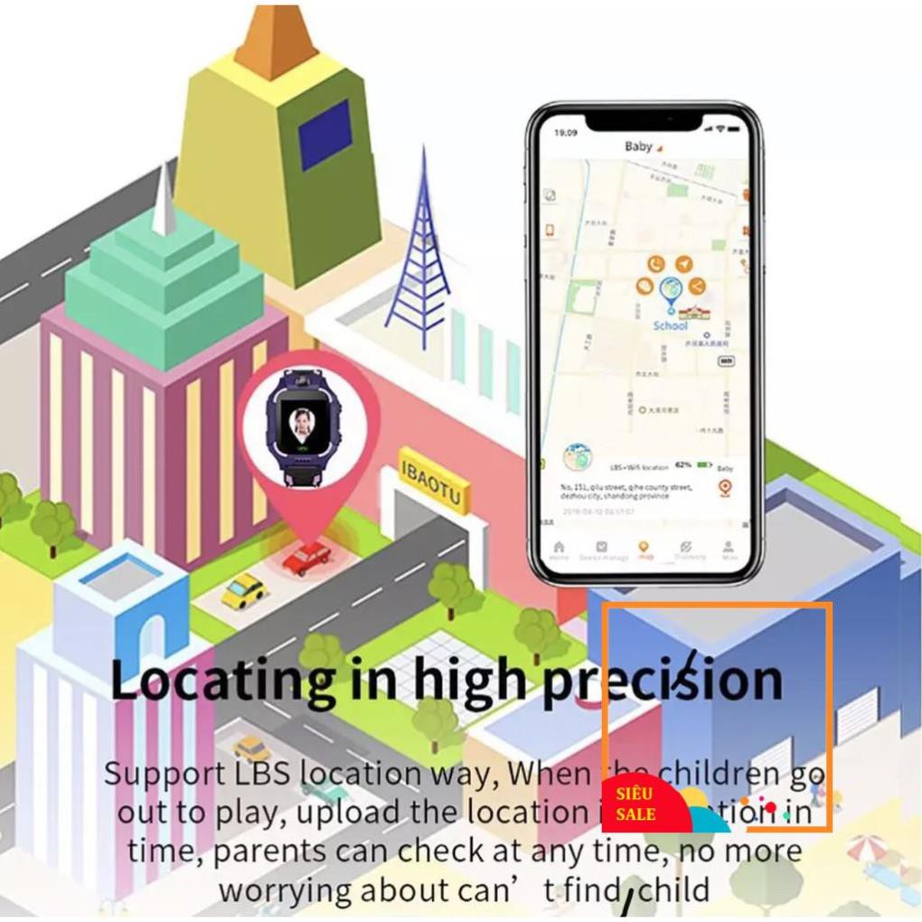Đồng hồ thông minh Định vị Z66( Đồng hồ thông minh trẻ em)định vị Có thể lắp sim nghe gọi 2 chiều Chống nước tích hợp 3g