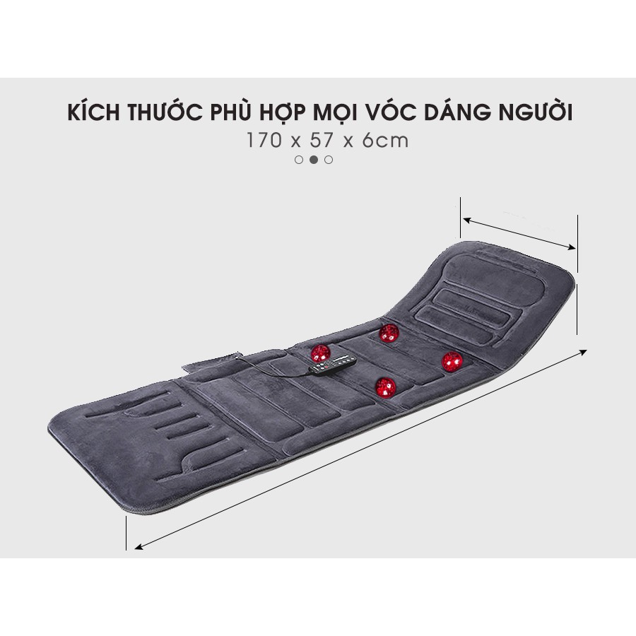 Nệm Massage Toàn Thân nhiệt và hồng ngoại OKACHI JP-M799