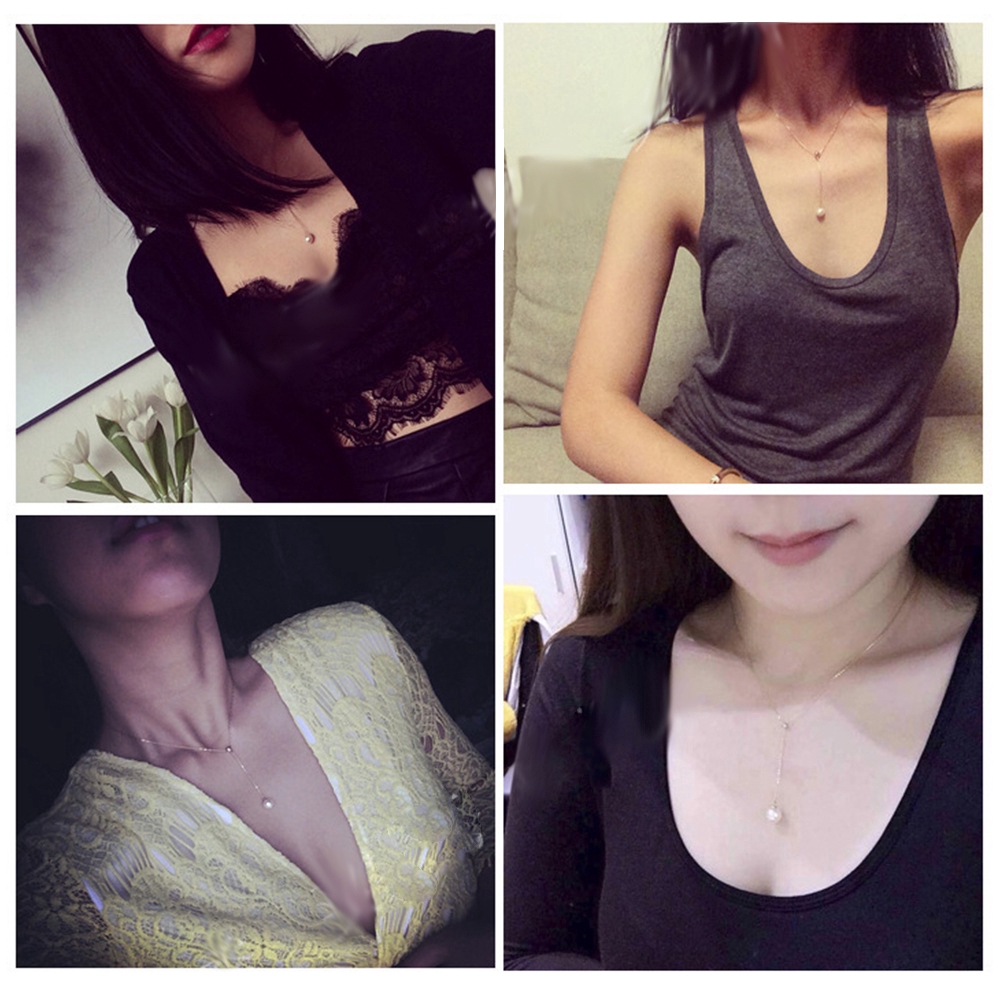 Dây chuyền nữ mặt ngọc trai đơn giản phong cách Hàn Quốc xinh xắn