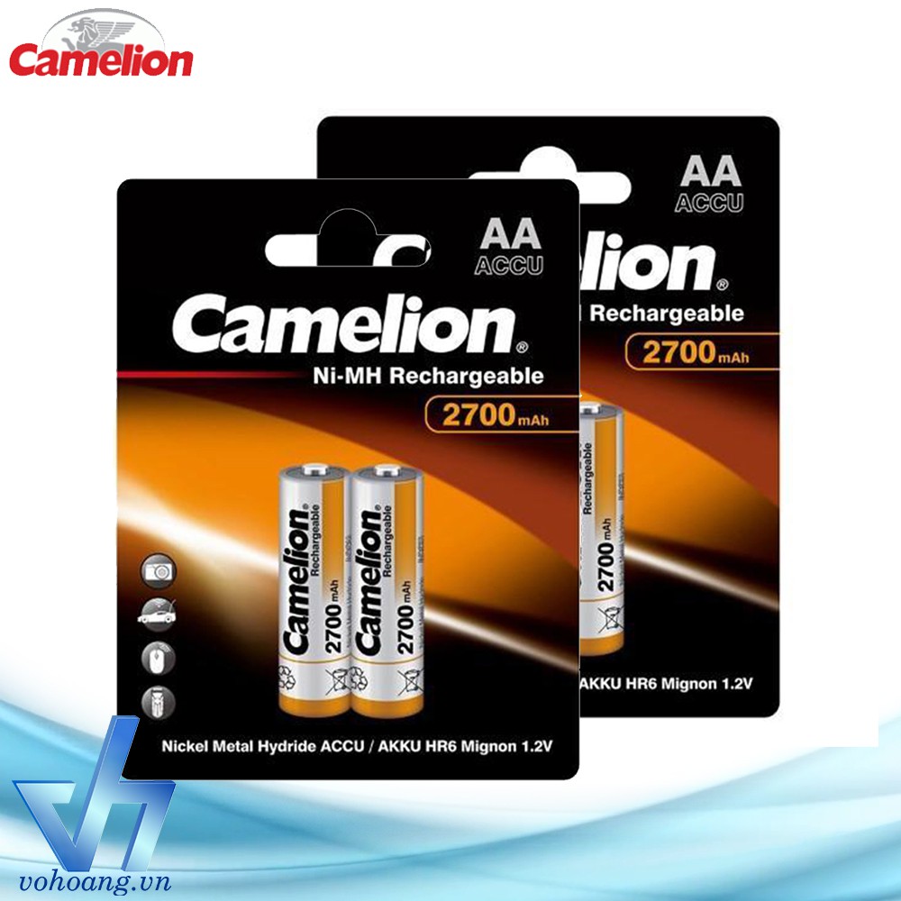 Bộ 4 pin sạc AA Camelion MẪU MỚI 2700mAh (Hợp Lực)