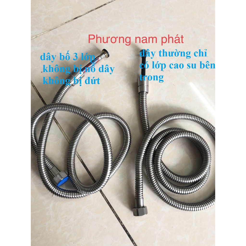 [XỊT ĐẸP SÁNG BÓNG] Bộ Vòi Xịt Vệ Sinh Xịt Bồn Cầu VX23 và dây xịt và cài XỊT XI có răng cưa