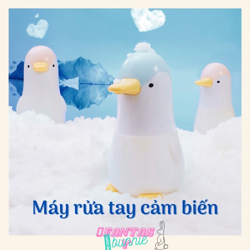 Máy tạo bọt xà phòng rửa tay cảm biến tự động thông minh hình chim cánh cụt Peguin dễ thương tích điện tiện lợi