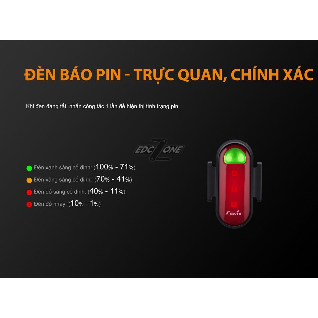 CHÍNH HÃNG FENIX - Đèn pin xe đạp BC05R - 10 Lumens