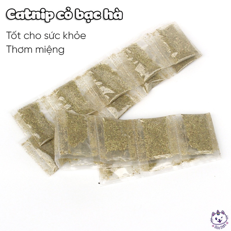 Cỏ mèo khô bạc hà cho mèo catnip , giúp mèo thư giãn và thư giãn - Gói 2g