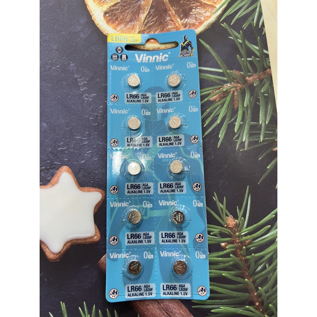 Vỉ 10 viên pin CHÍNH HÃNG VINNIC 626 L626F LR66 AG4 SR626SW 626 377
