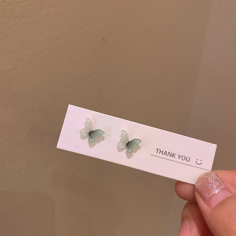 Đôi khuyên tai dạng xỏ thiết kế bươm bướm nhiều màu sắc tùy chọn xinh xắn dành cho nữ (Có bán theo set)