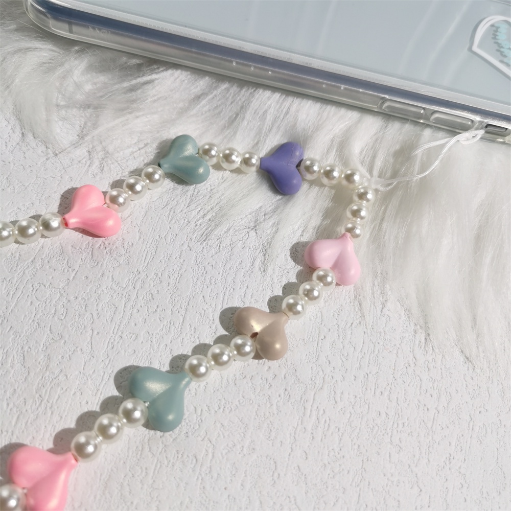 Dây Hạt Ngọc Trai Bằng Acrylic Mềm Chống Thất Lạc Gắn Điện Thoại Di Động Tiện Lợi