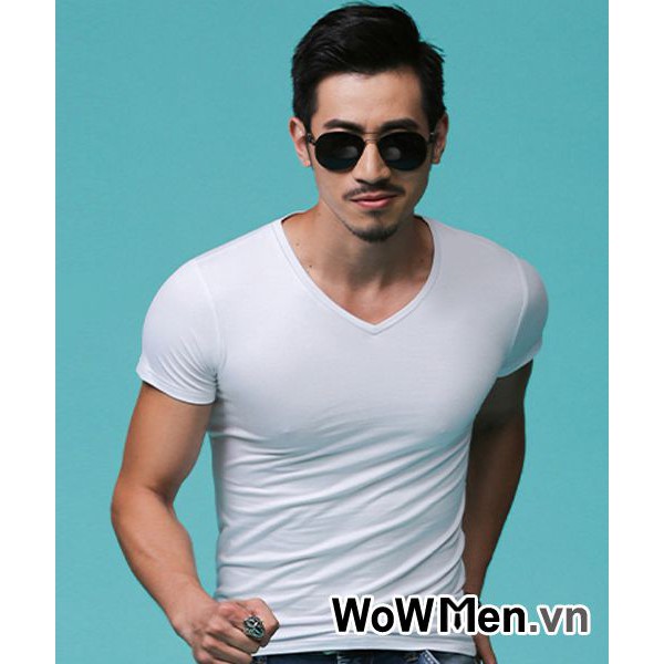 [Mã SKAMLTSM9 giảm 10% đơn 99K] Áo Thun Trơn Ngắn Tay Ôm Body Trắng Cổ Tim - AT1080