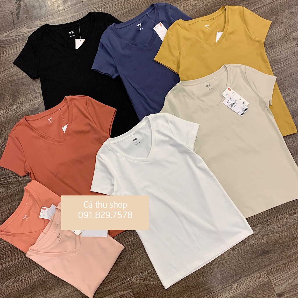Pull cotton dẻo CỔ TIM nhiều màu