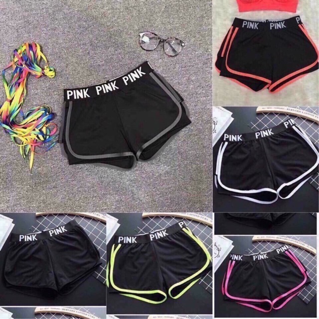 [FREE SHIP] Quần , Quần tập , Quần Short PINK Viền Màu 2 Lớp Tập GYM YOGA