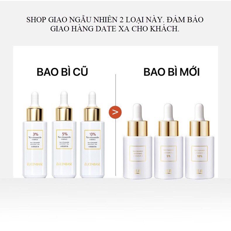 Tinh chất B3 Niacinamide Whitening Essence LUCENBASE 5% 10% serum phục hồi trắng da se lỗ chân lông cân bằng da