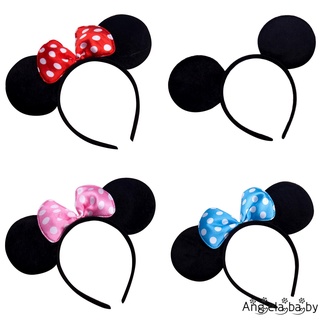 Băng đô cài tóc hình chuột Mickey phối chấm bi xinh xắn thời trang cho bé