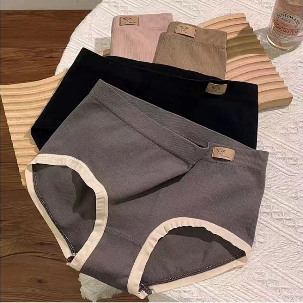 Quần Lót Cotton Không Đường May Lưng Vừa Cỡ Lớn Thoáng Khí Dễ Thương Cho Nữ